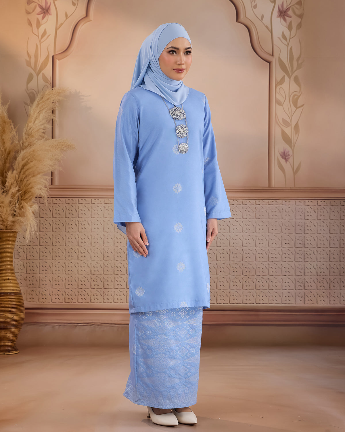 KURUNG LAYLA (MODEN) | BABY BLUE - SILVER