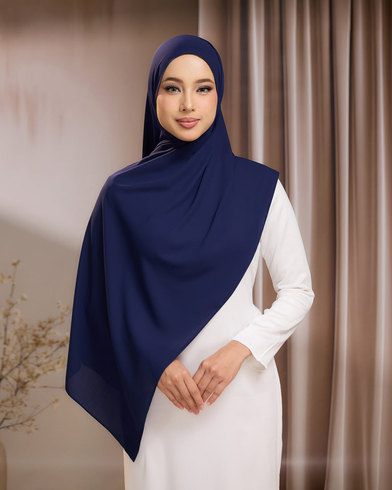 LUNA SHAWL - NAVY BLUE | FLOWY TUDUNG