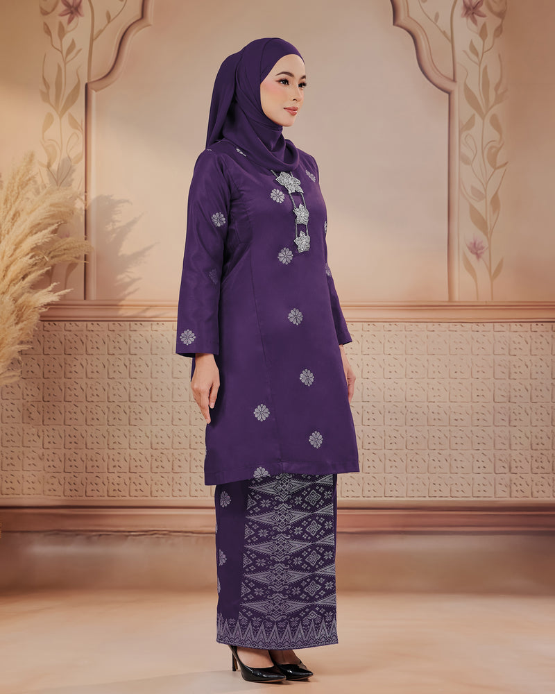 KURUNG SURAYA (PESAK GANTUNG) | PURPLE - SILVER