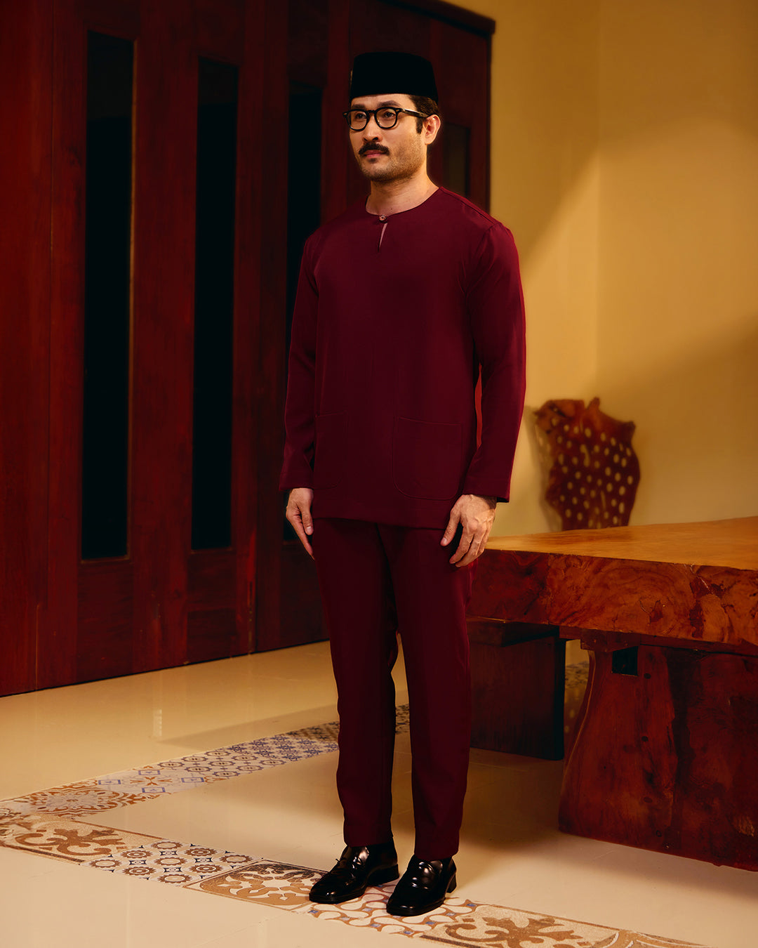 BAJU MELAYU PUTRA (TELUK BELANGA) - MAROON (Baju Melayu ONLY)