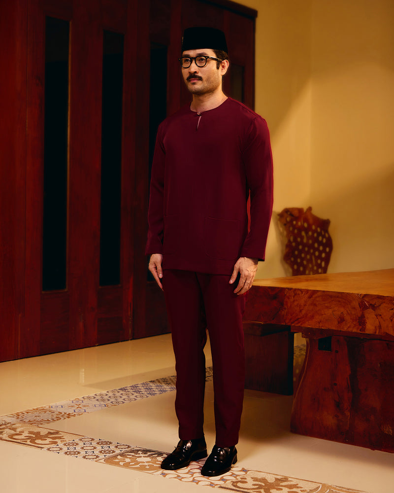 BAJU MELAYU PUTRA (TELUK BELANGA) - MAROON (Baju Melayu ONLY)