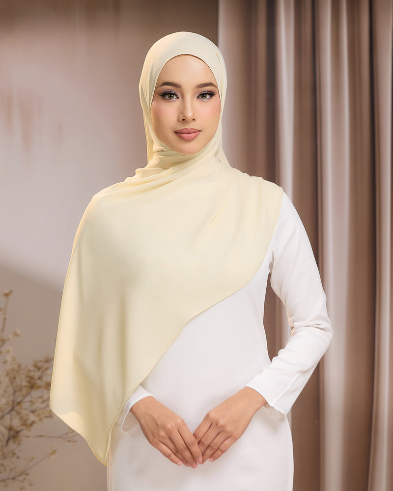 LUNA SHAWL - CREAM | FLOWY TUDUNG