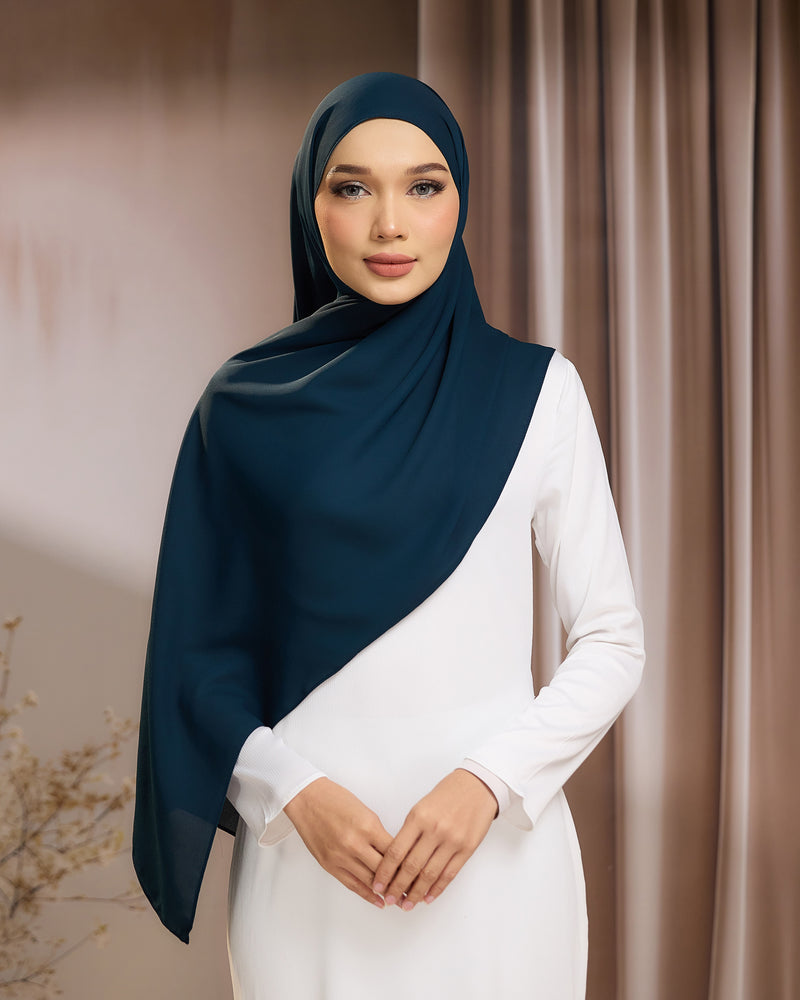 LUNA SHAWL - DEEP TEAL | FLOWY TUDUNG