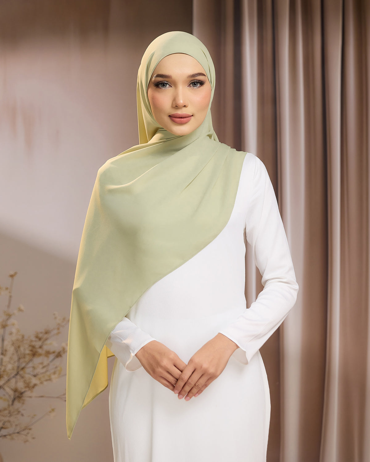LUNA SHAWL - MINT GREEN | FLOWY TUDUNG