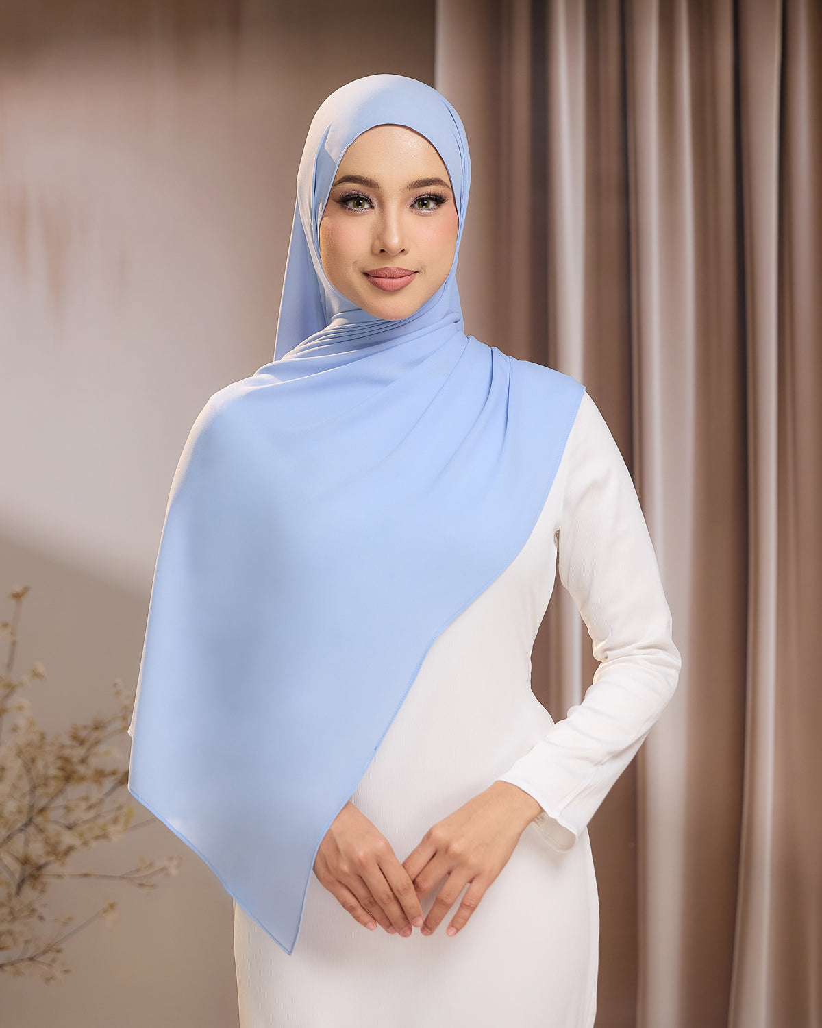 LUNA SHAWL - BABY BLUE | FLOWY TUDUNG