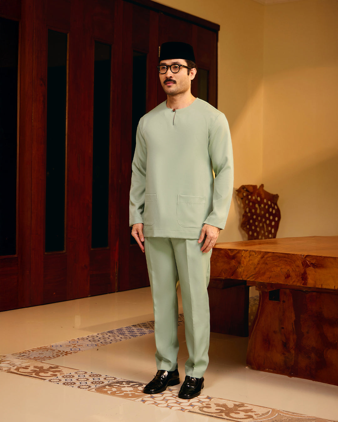 BAJU MELAYU PUTRA (TELUK BELANGA) - SAGE GREEN (Baju Melayu ONLY)