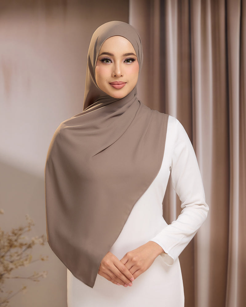 LUNA SHAWL - ASH BROWN | FLOWY TUDUNG
