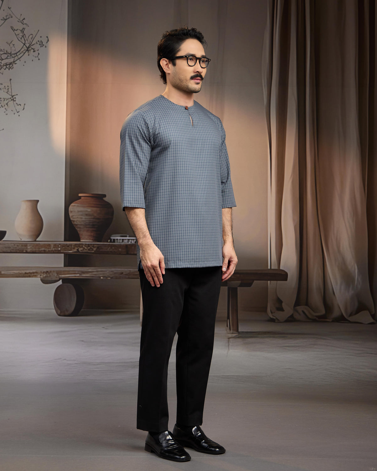 KURTA BAHARI (Checked) - TEAL