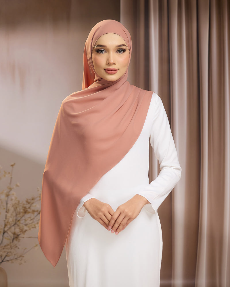 LUNA SHAWL - SALMON | FLOWY TUDUNG