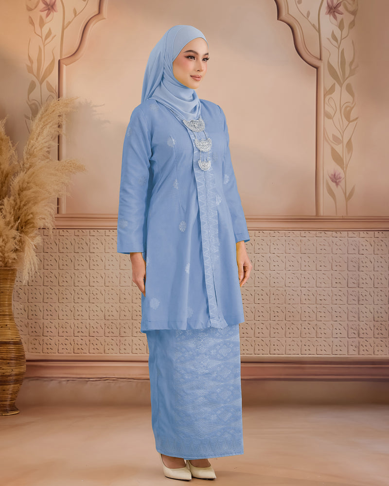 KURUNG ANGGUN (KEBAYA) | BABY BLUE - SILVER