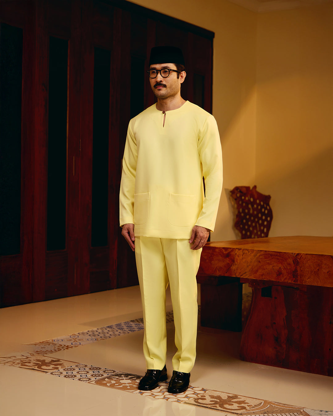 BAJU MELAYU PUTRA (TELUK BELANGA) - SOFT YELLOW (Baju Melayu ONLY)