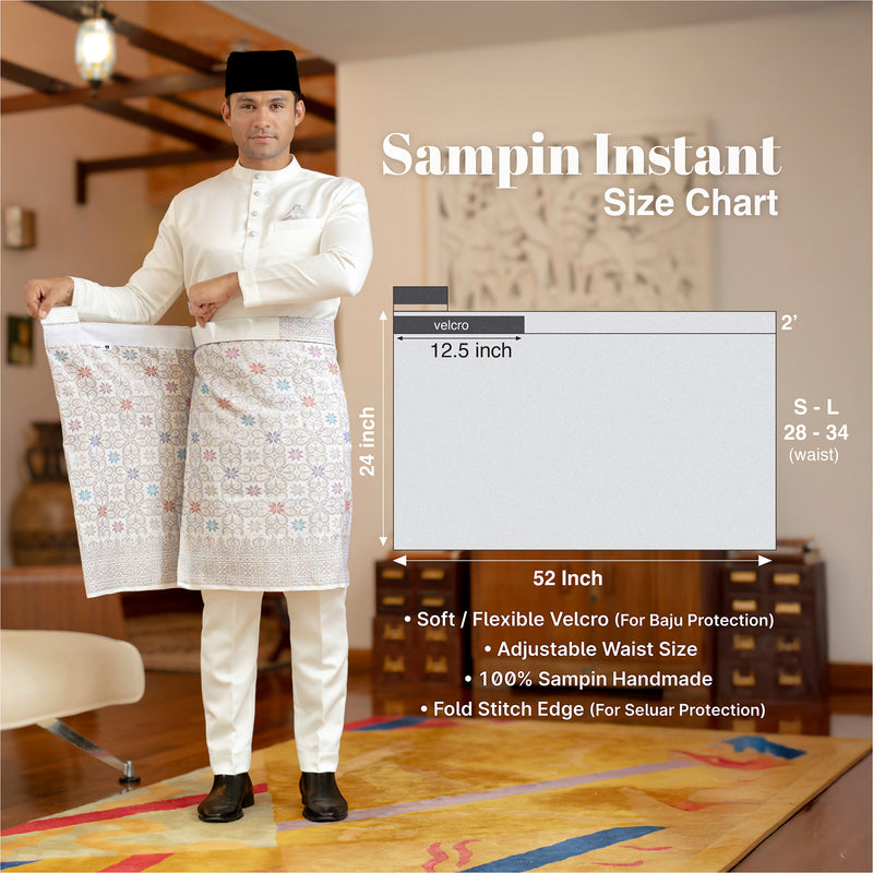 INSTANT MALEEQ HANDMADE DATO-WHITE GOLD/MIX