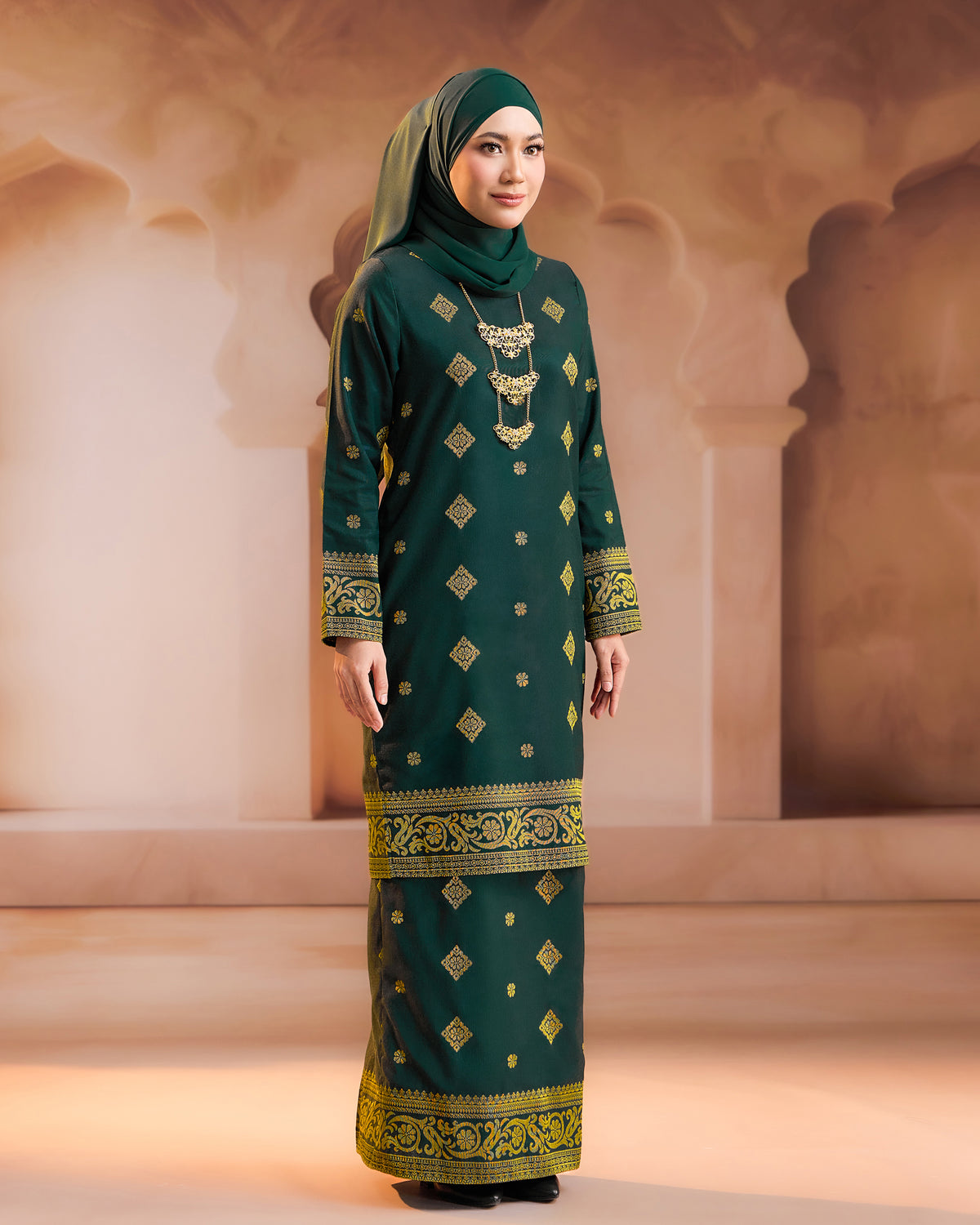 KURUNG PURNAMA (MODEN) RTW | DARK EMERALD GOLD