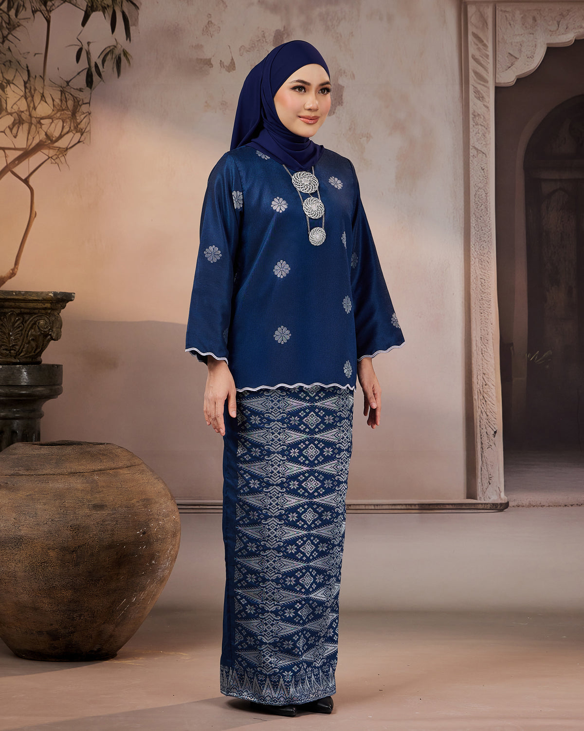 KURUNG RATNA (KEDAH SULAM) | TEAL BLUE - SILVER