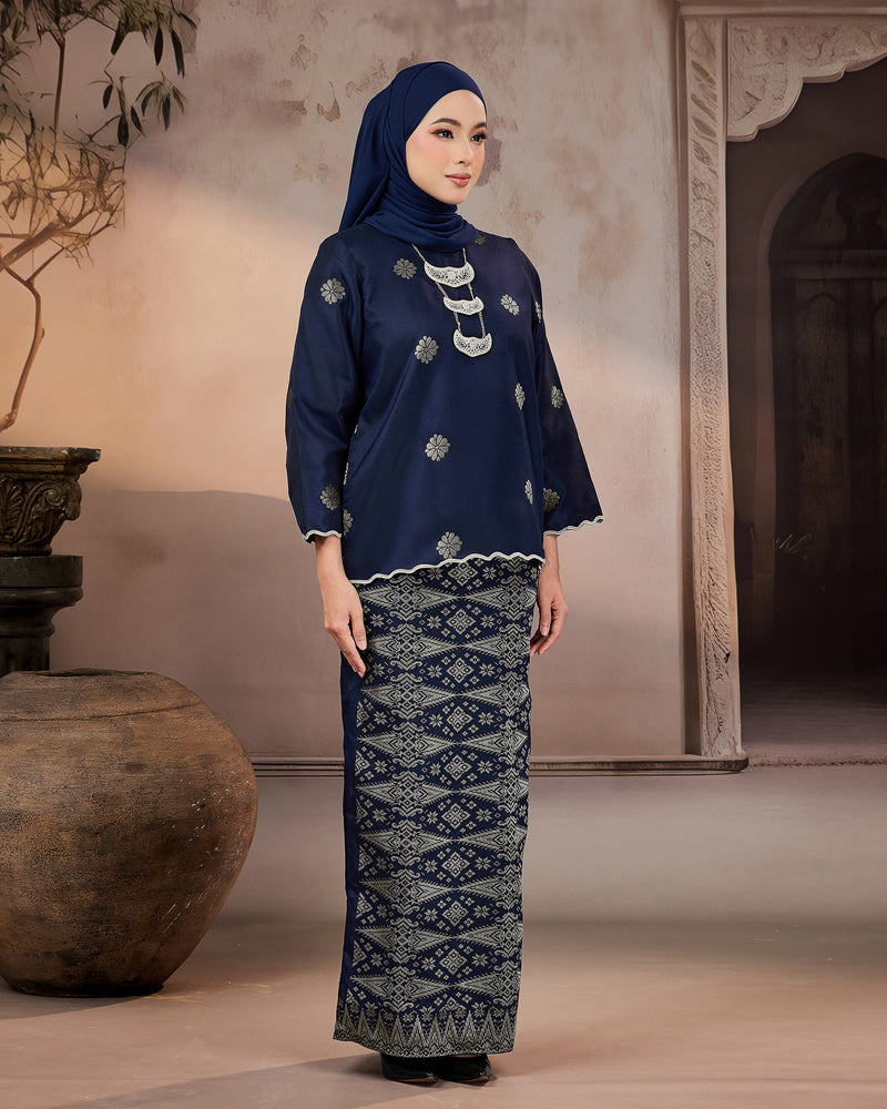 KURUNG RATNA (KEDAH SULAM) | NAVY BLUE - SILVER