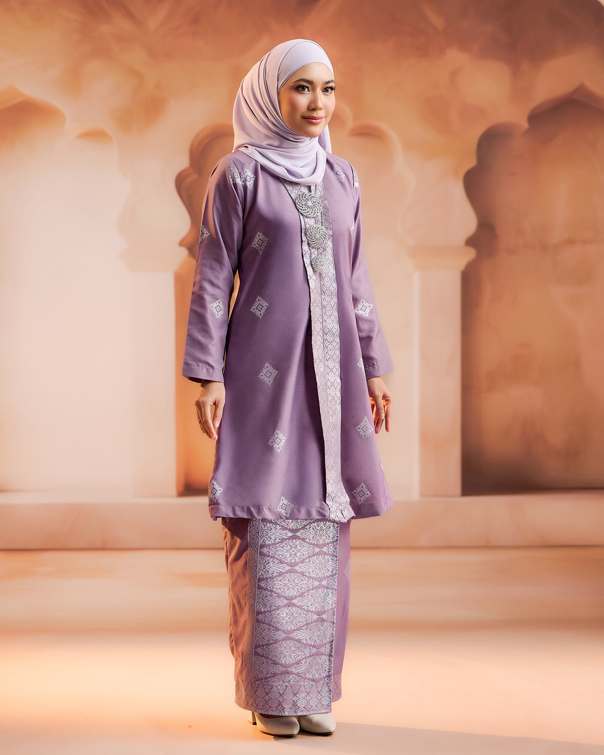 KURUNG NILAMSARI (KEBAYA) RTW | DUSTY PURPLE SILVER