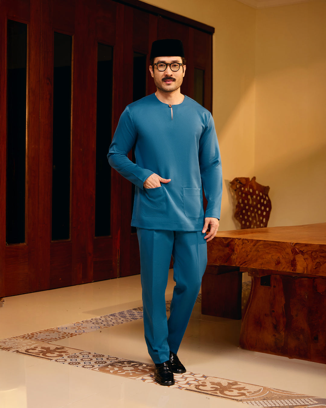 BAJU MELAYU PUTRA (TELUK BELANGA) - TEAL BLUE (Baju Melayu ONLY)