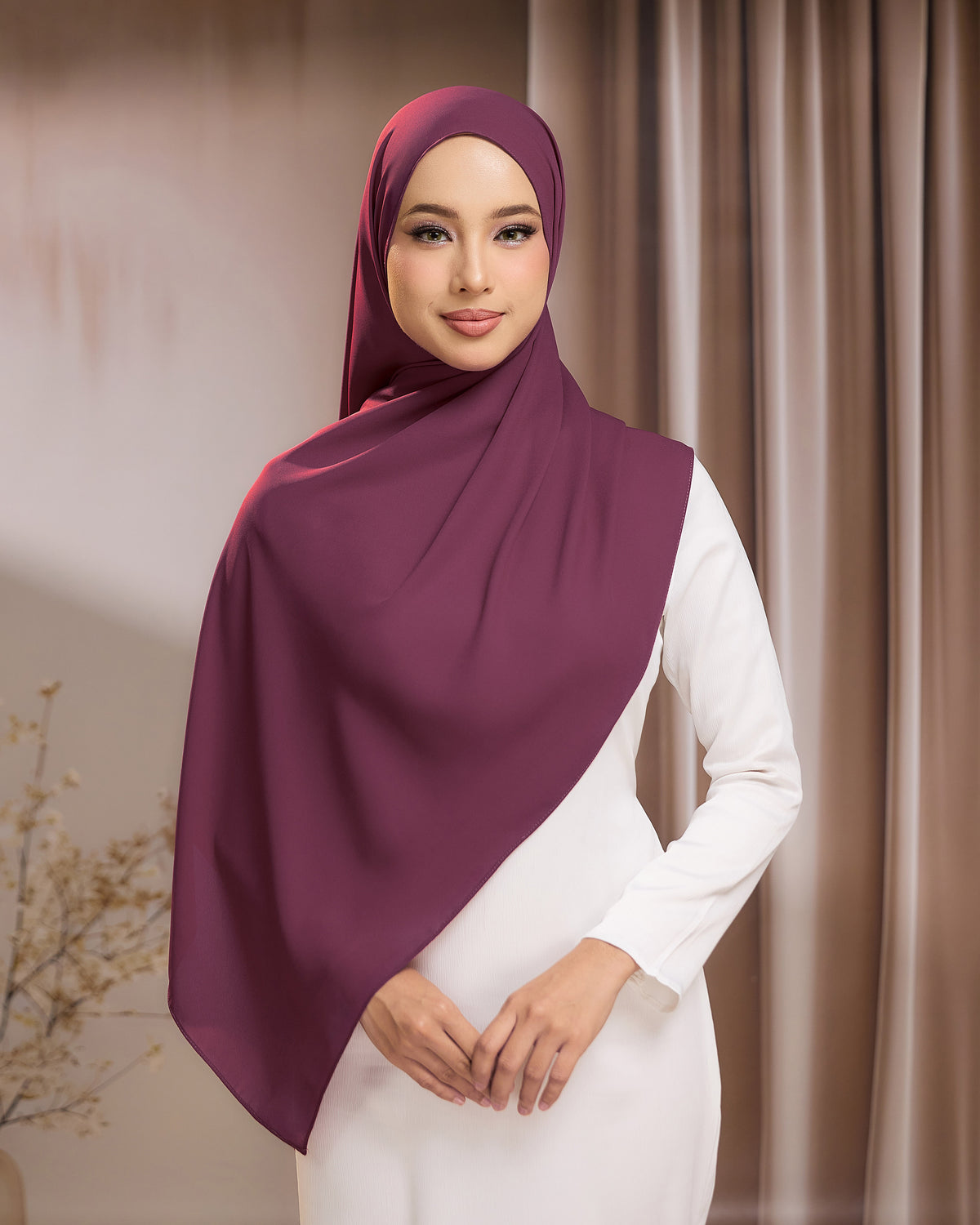 LUNA SHAWL - DUSTY PINK | FLOWY TUDUNG