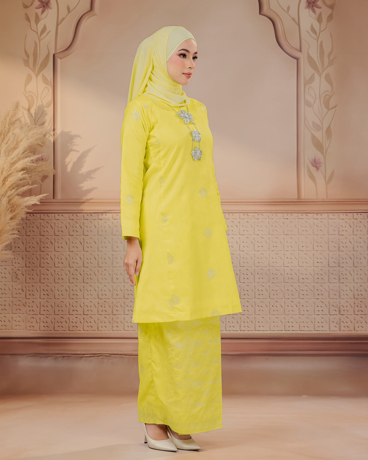 KURUNG SURAYA(PESAK GANTUNG) | ROYAL YELLOW - SILVER