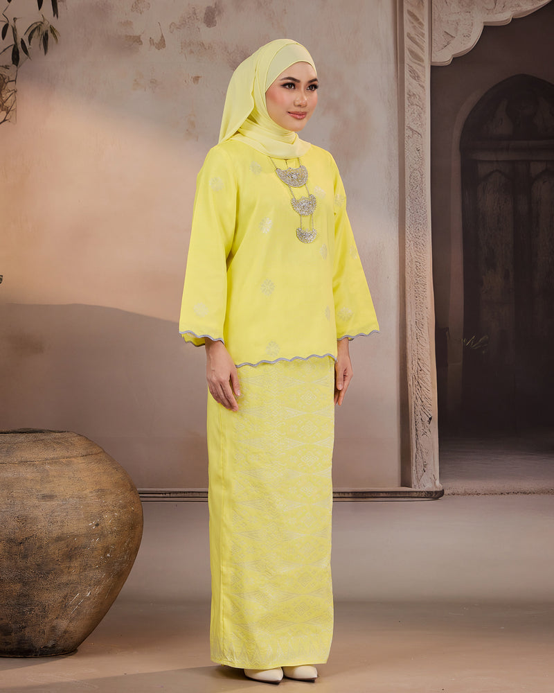KURUNG RATNA (KEDAH SULAM) | SOFT YELLOW - SILVER