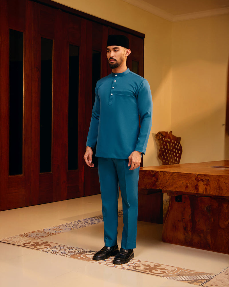 BAJU MELAYU MEGAT (CEKAK MUSANG) - TEAL BLUE (Baju Melayu ONLY)