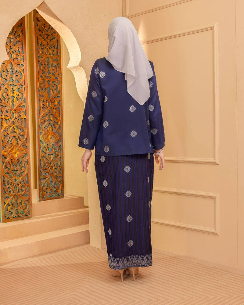 KURUNG MAHSURI (KEDAH) - Songket Jalur | Navy Blue-Black