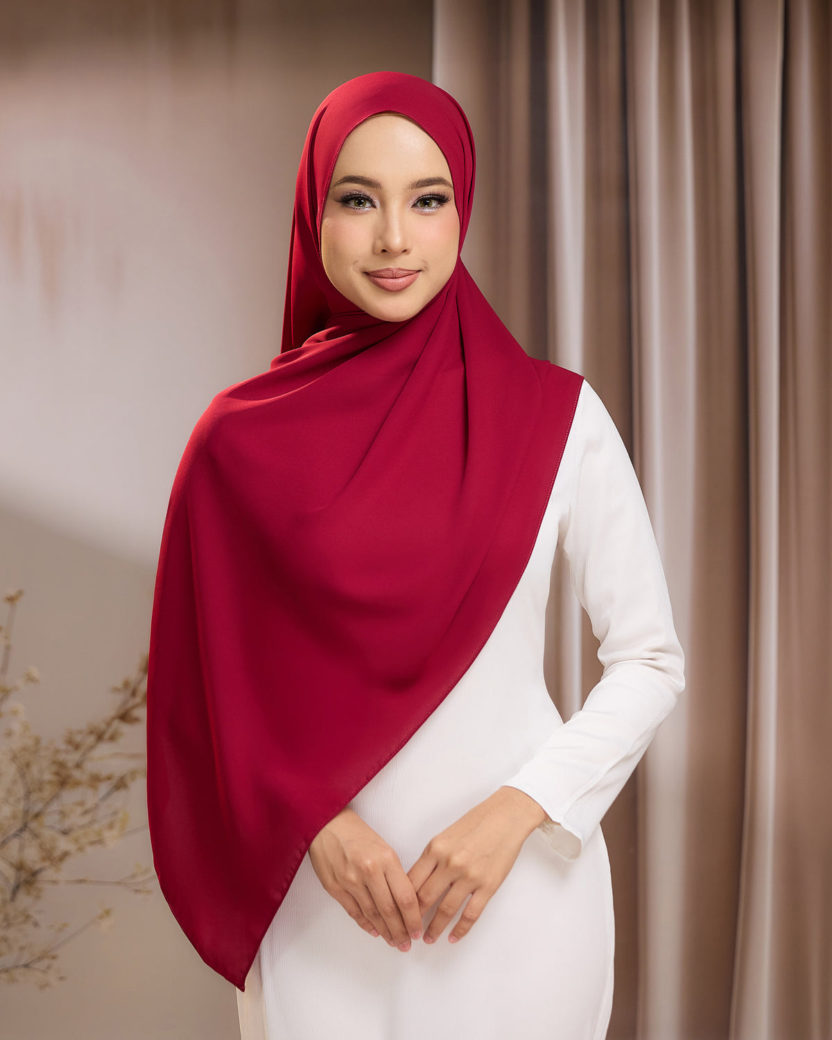 LUNA SHAWL - MAROON | FLOWY TUDUNG