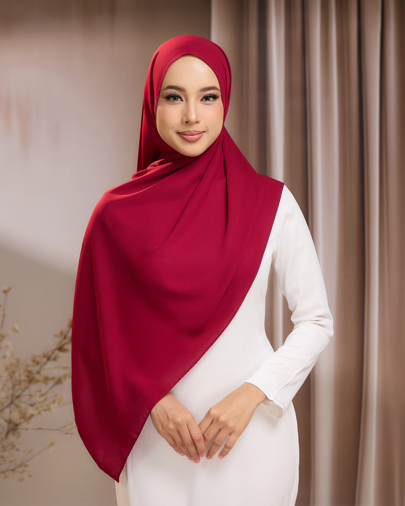 LUNA SHAWL - MAROON | FLOWY TUDUNG