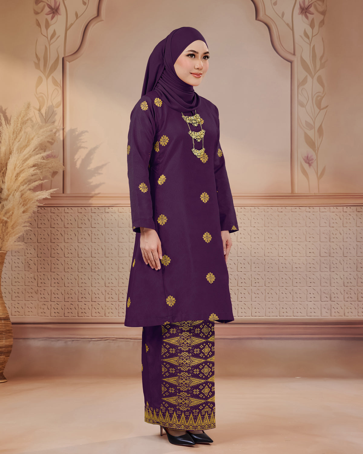 KURUNG SURAYA (PESAK GANTUNG) | PURPLE MANGGIS - GOLD