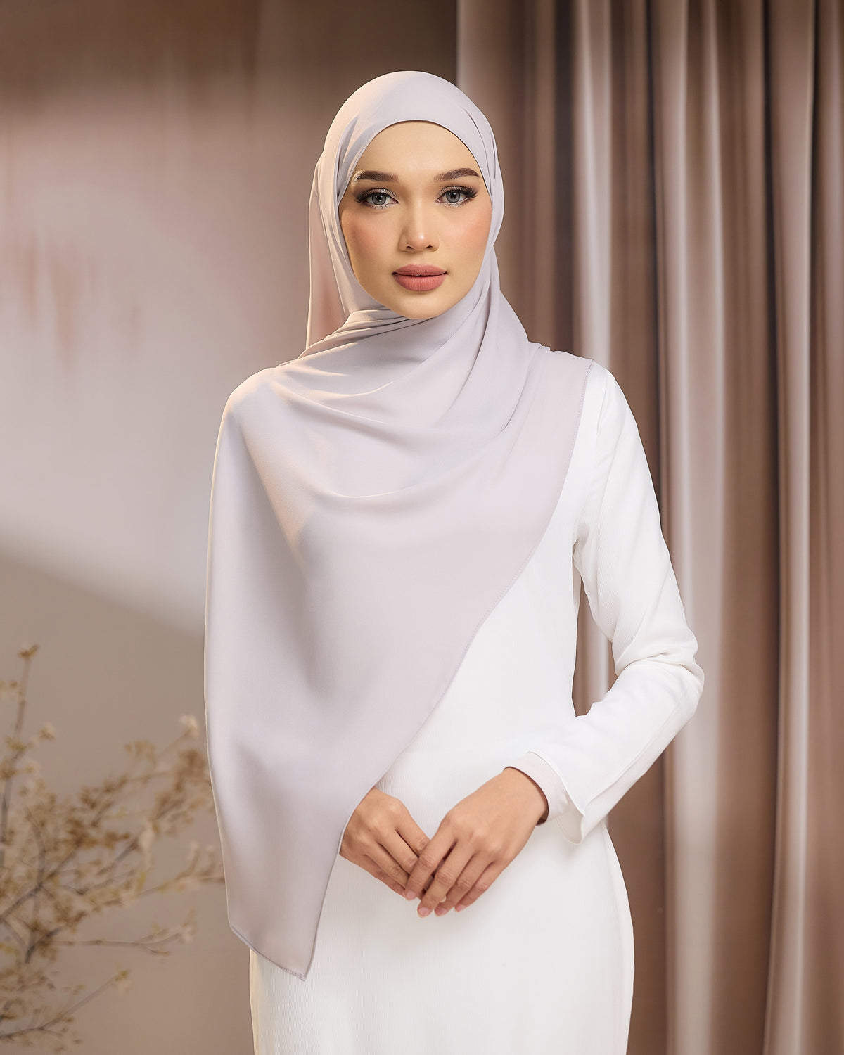 LUNA SHAWL - SILVER | FLOWY TUDUNG