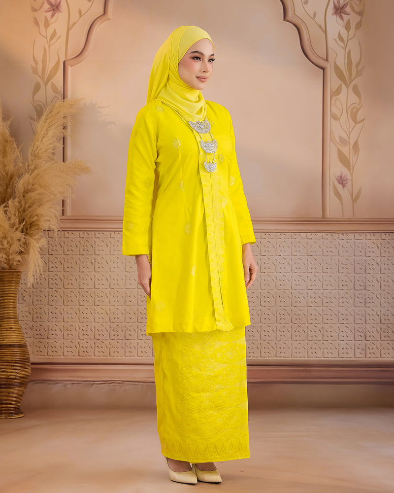 KURUNG ANGGUN (KEBAYA) | ROYAL YELLOW - SILVER