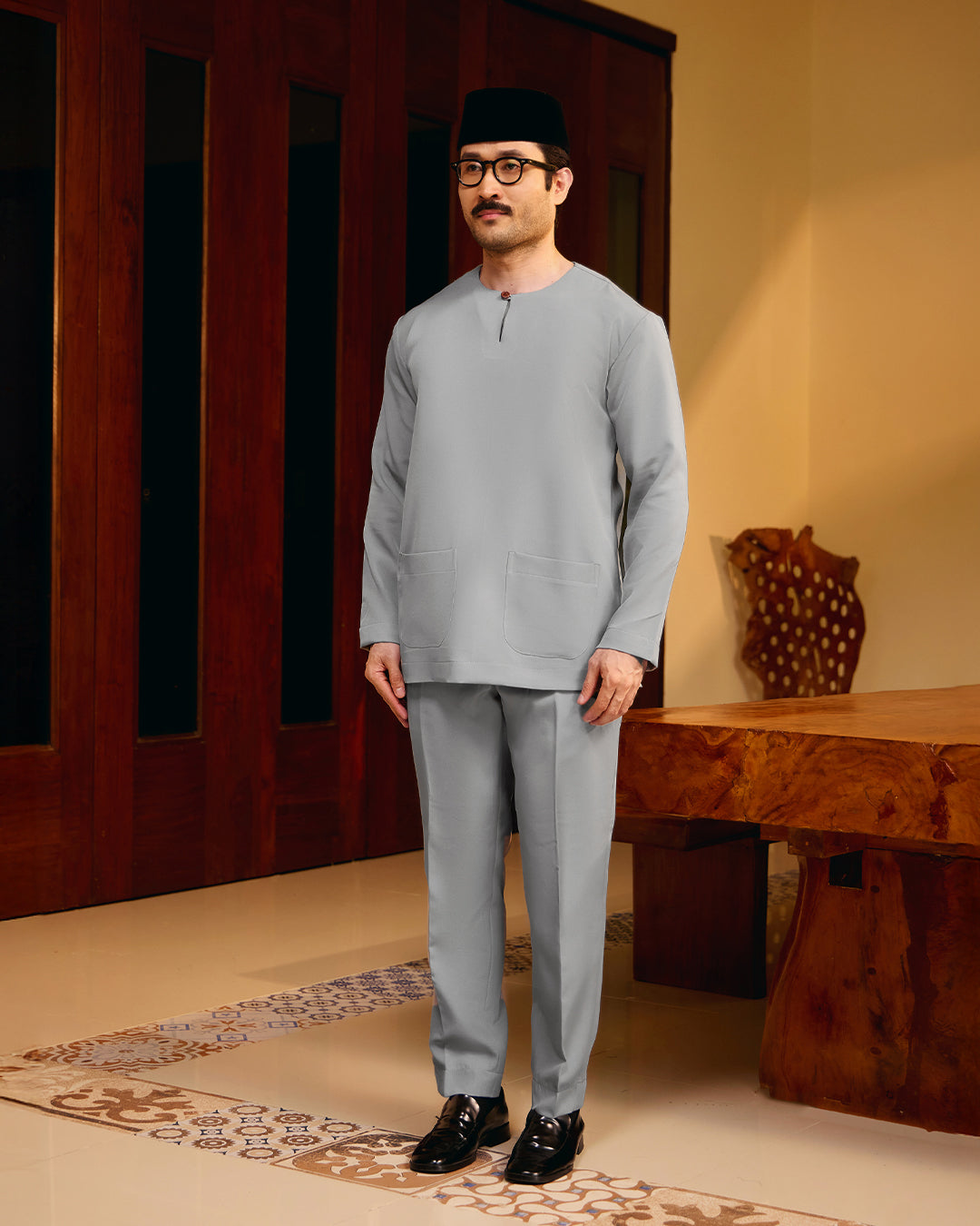 BAJU MELAYU PUTRA (TELUK BELANGA) - GREY (Baju Melayu ONLY)