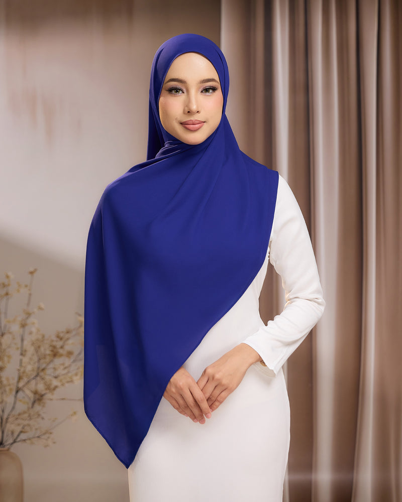 LUNA SHAWL - ROYAL BLUE | FLOWY TUDUNG