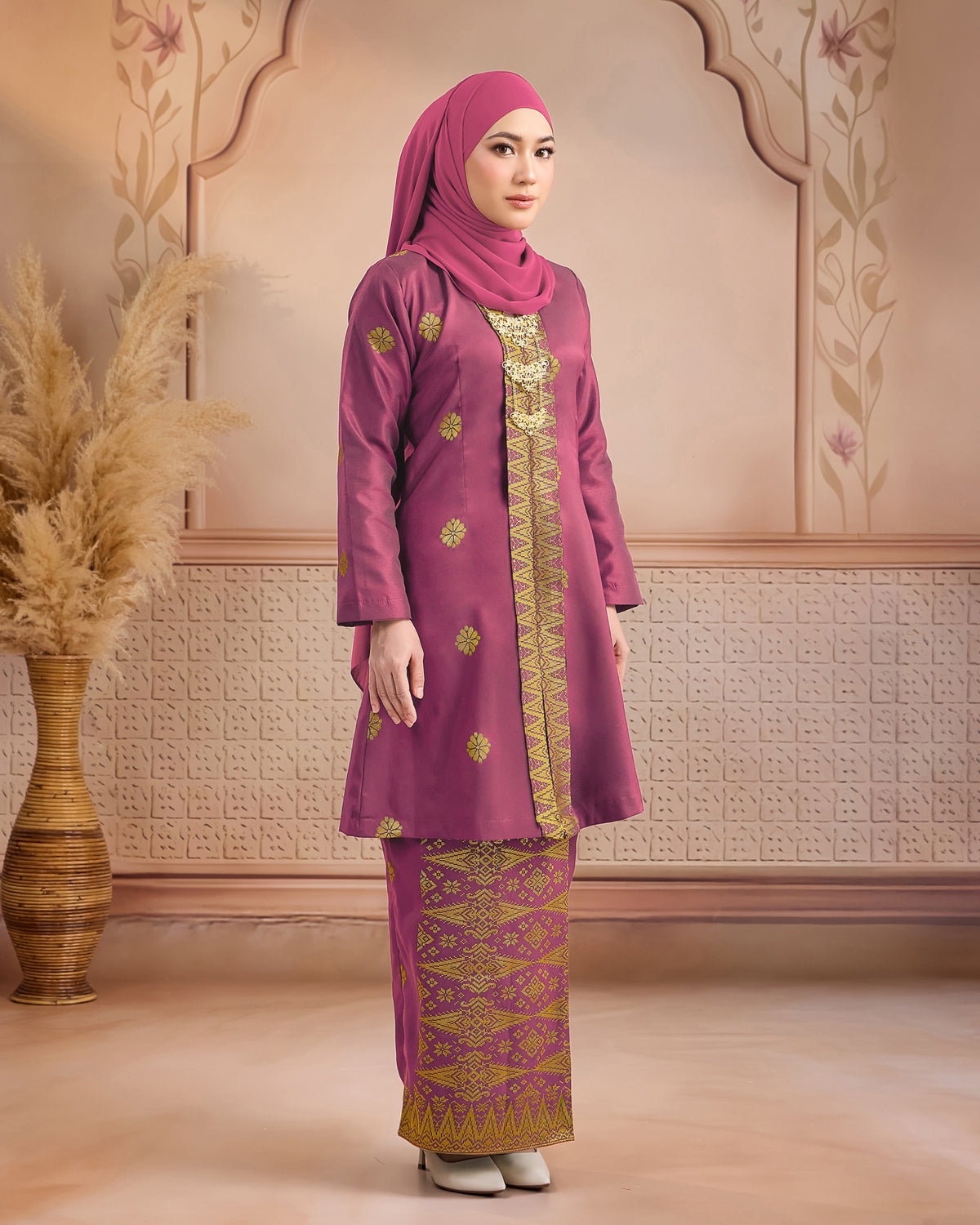 KURUNG ANGGUN (KEBAYA) | DUSTY PINK - GOLD