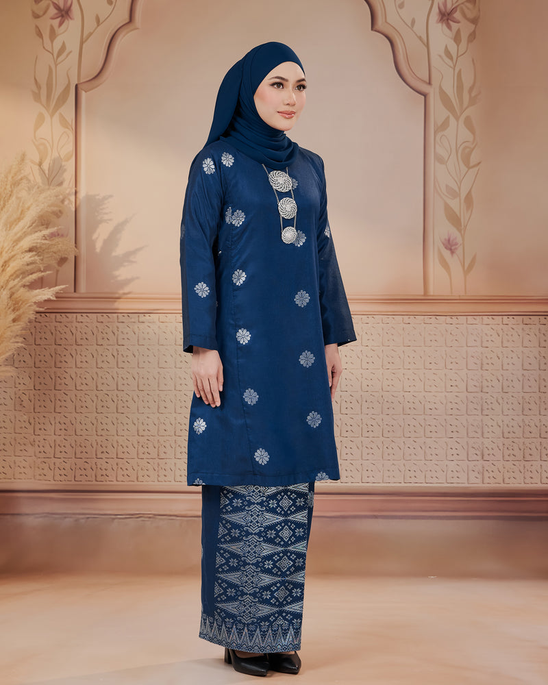KURUNG SURAYA(PESAK GANTUNG) | TEAL BLUE - SILVER