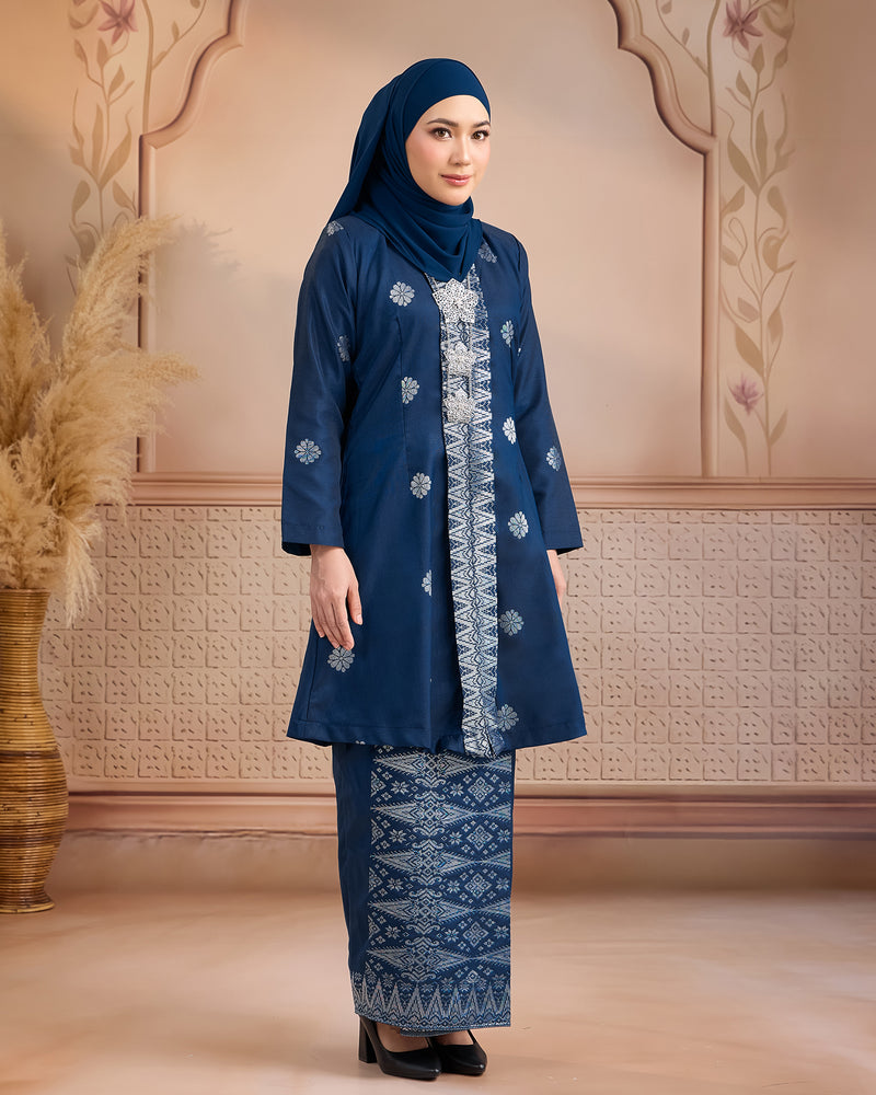 KURUNG ANGGUN (KEBAYA) | TEAL BLUE - SILVER