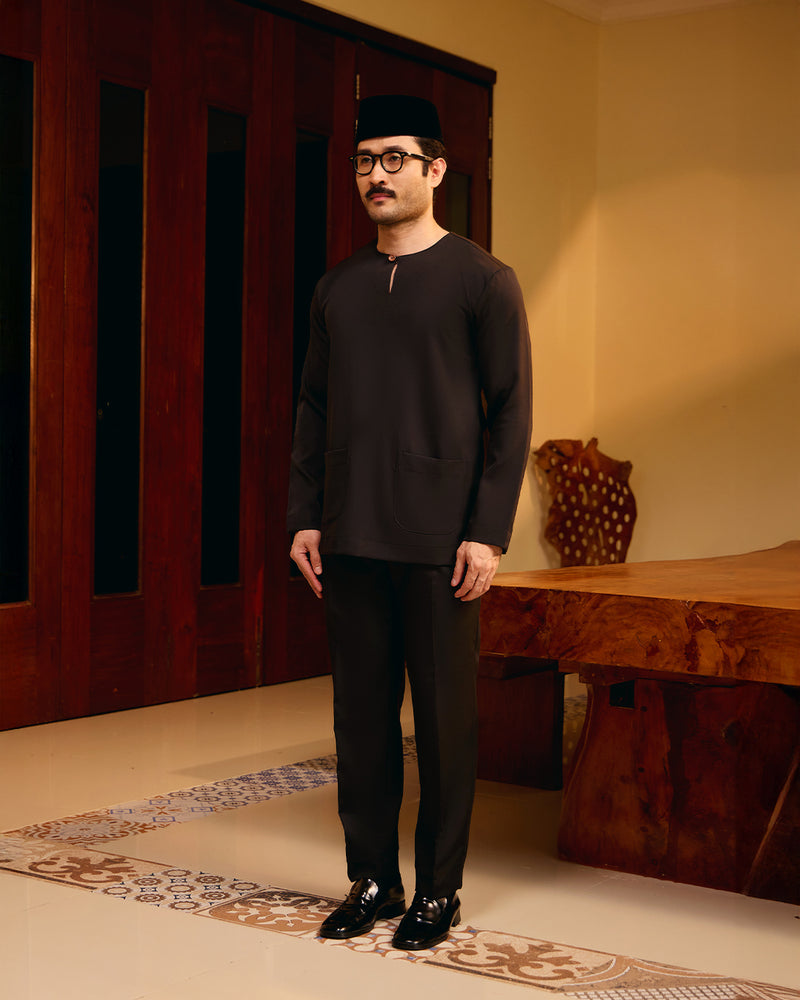 BAJU MELAYU PUTRA (TELUK BELANGA) - BLACK (Baju Melayu ONLY)