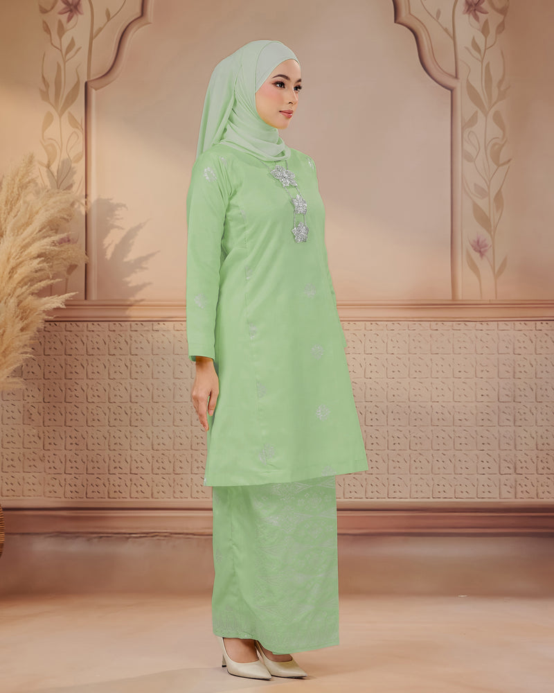 KURUNG SURAYA (PESAK GANTUNG) | MINT GREEN - SILVER