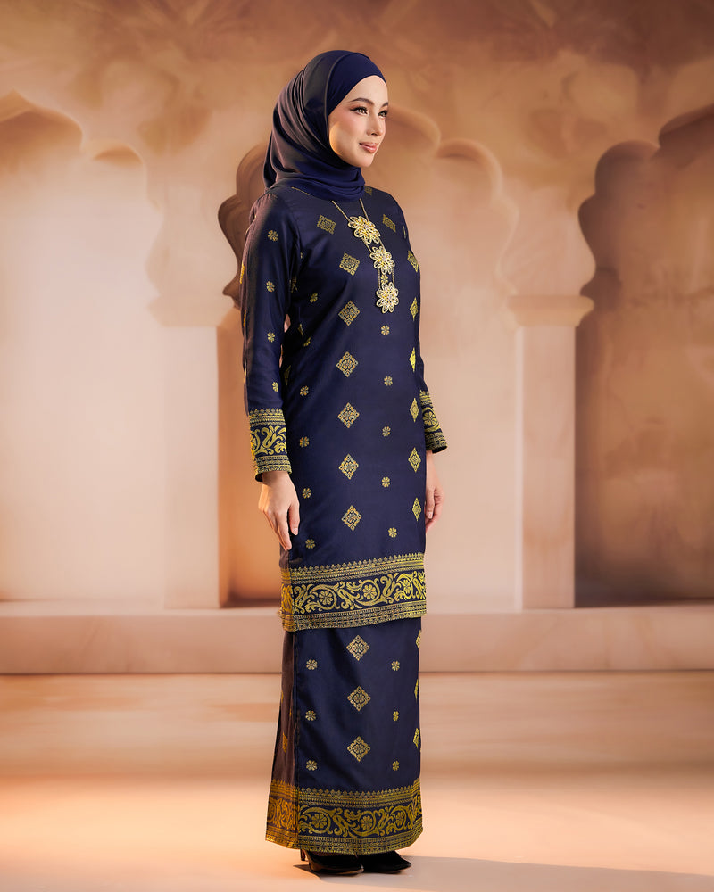 KURUNG PURNAMA (MODEN) RTW | NAVY BLUE GOLD