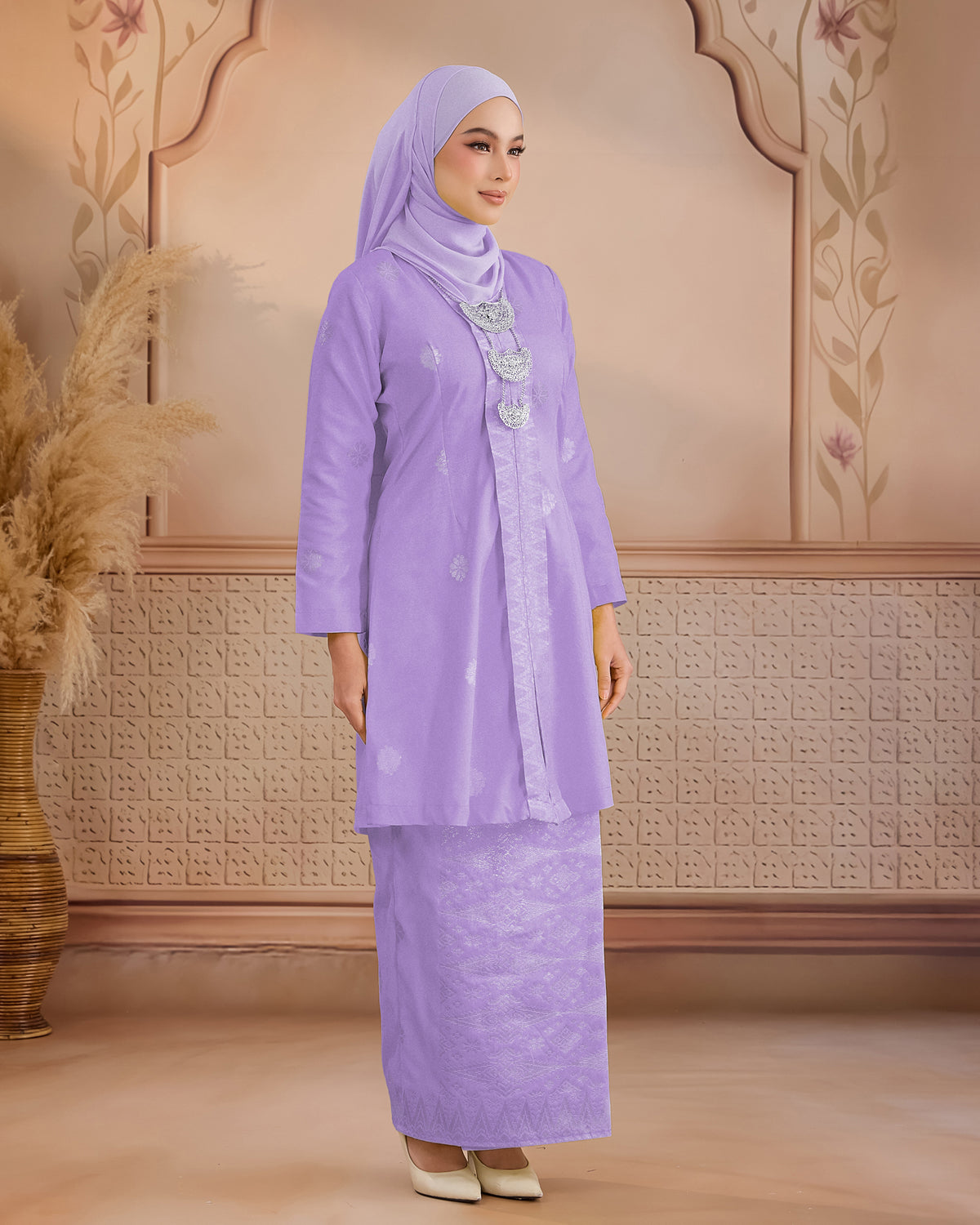 KURUNG ANGGUN (KEBAYA) | SOFT LILAC - SILVER