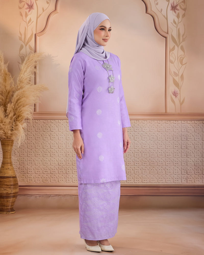 KURUNG LAYLA (MODEN) | SOFT LILAC - SILVER