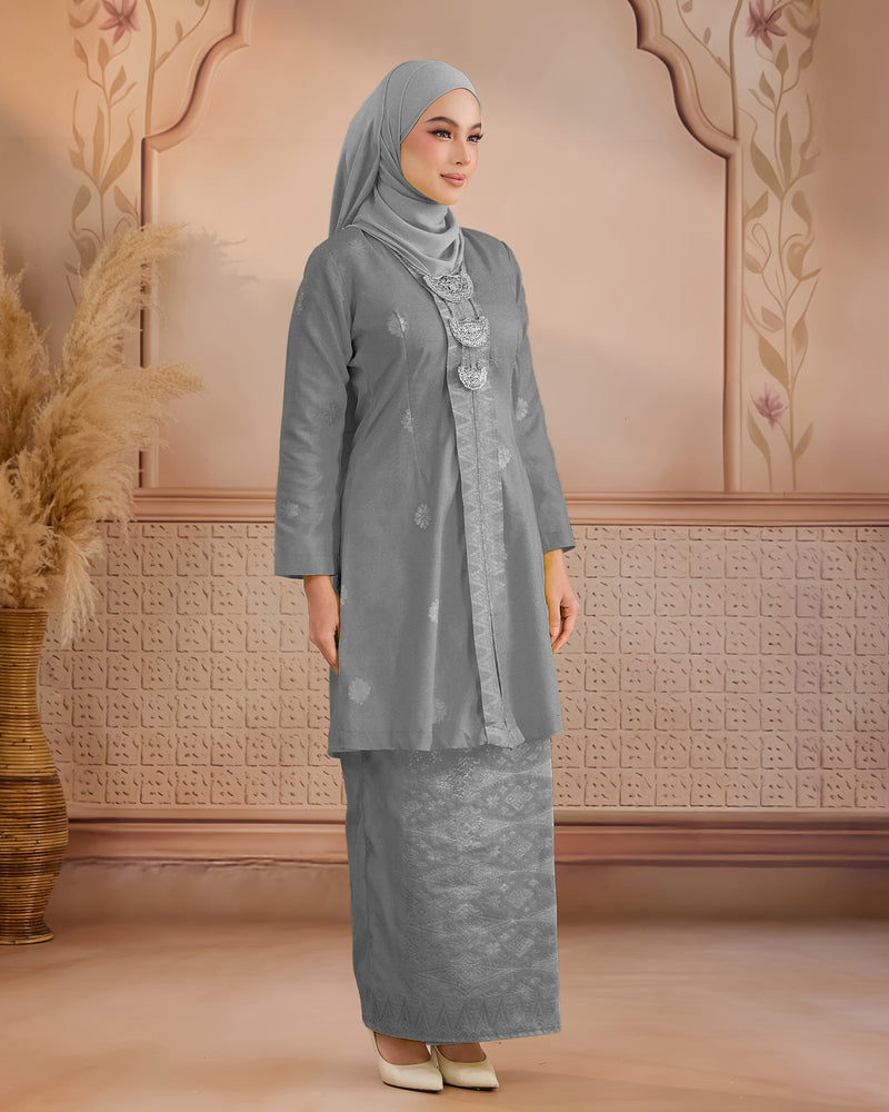 KURUNG ANGGUN (KEBAYA) | GREY - SILVER