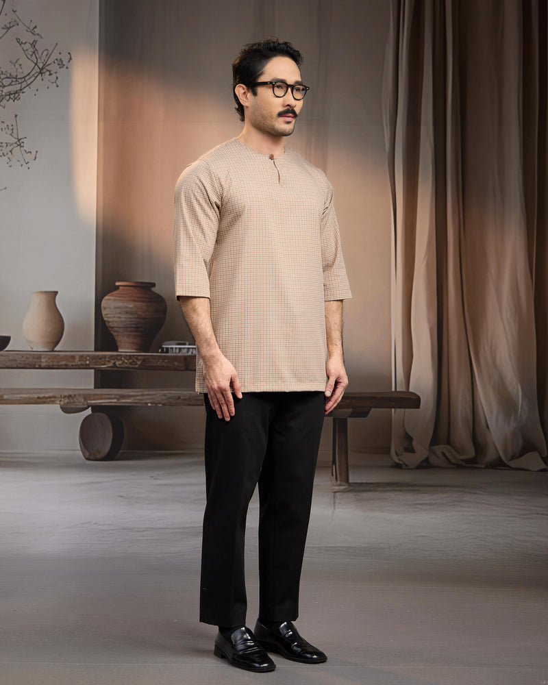 KURTA BAHARI (Checked) - NUDE