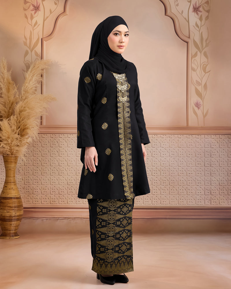KURUNG ANGGUN (KEBAYA) | BLACK - GOLD