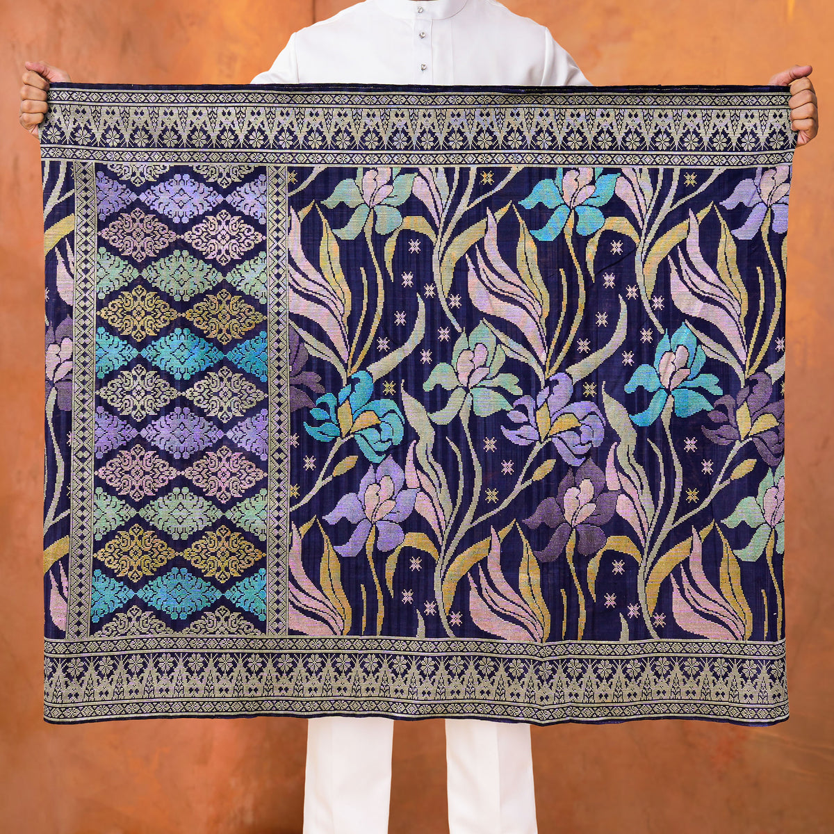 NAVY BLUE SILVER - MIX | Royal Handmade (2.5 Meter)