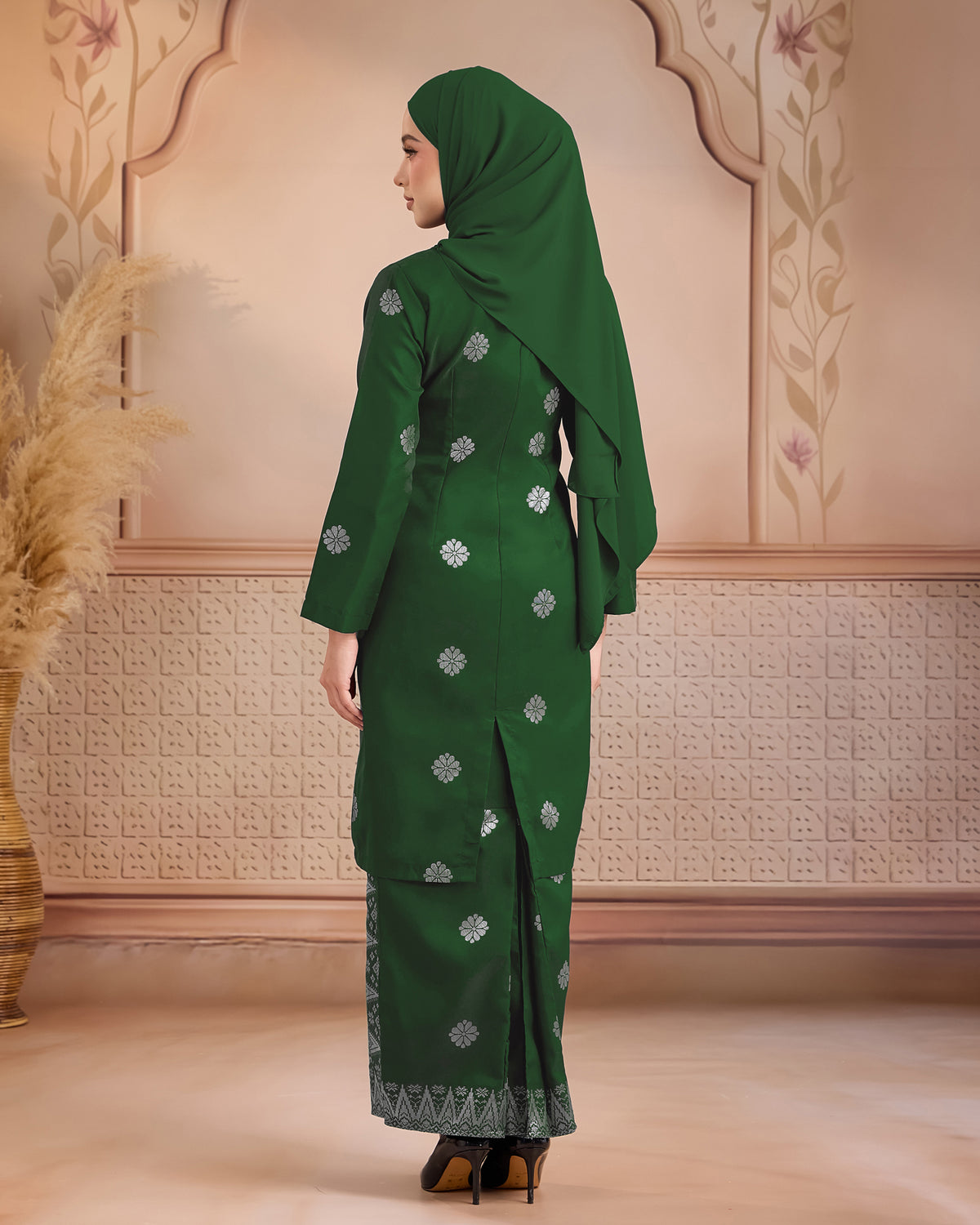 KURUNG LAYLA (MODEN) | GREEN - SILVER