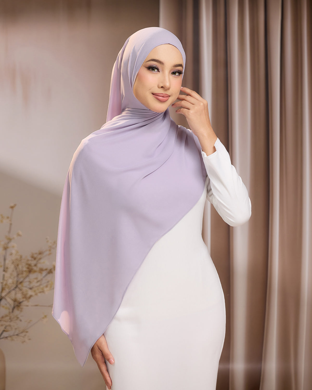 LUNA SHAWL - DUSTY PURPLE | FLOWY TUDUNG