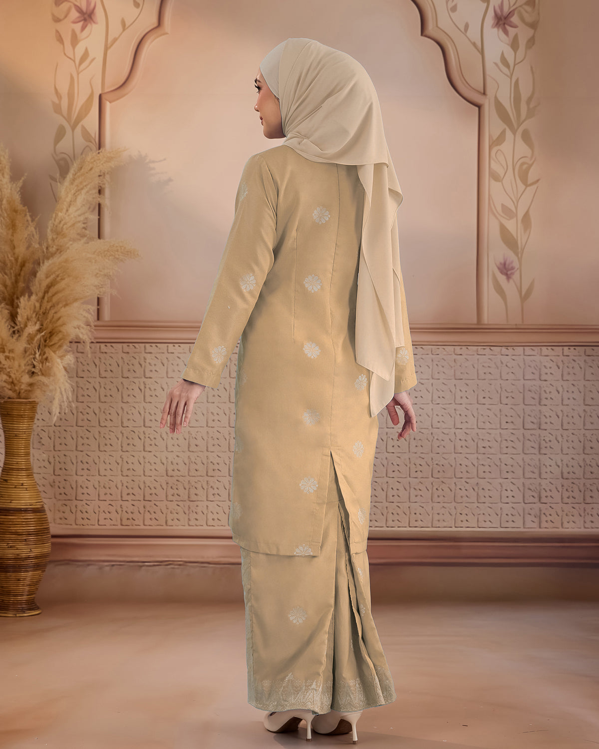 KURUNG LAYLA (MODEN) | NUDE - SILVER