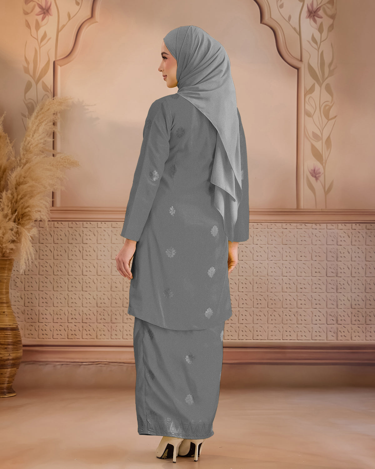 KURUNG ANGGUN (KEBAYA) | GREY - SILVER