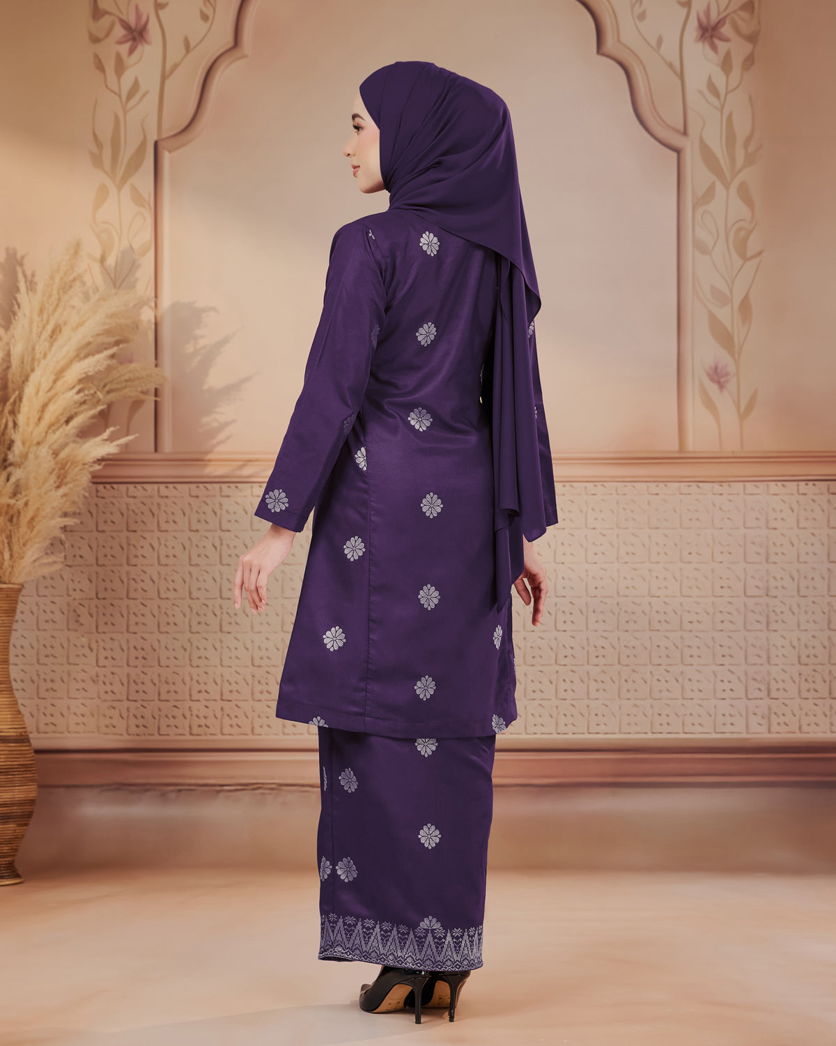 KURUNG SURAYA (PESAK GANTUNG) | PURPLE - SILVER
